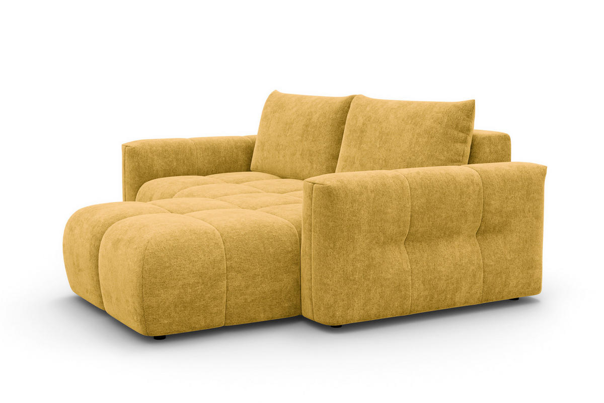 ECKSOFA VERONA 3-Sitzer rechts, Gelb - Gelb/Schwarz, Holz/Textil (224/173cm) - Courtois Laville
