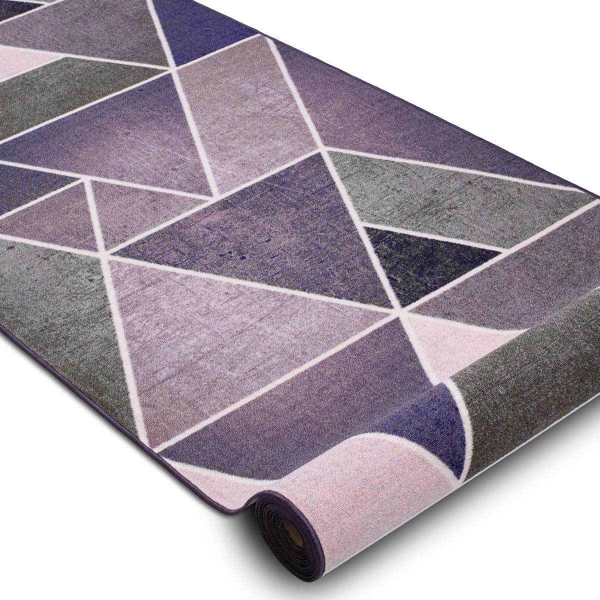 LÄUFER Antirutsch DREIECKE 57/120 cm - Lila, Textil (57/120cm) - rugsX