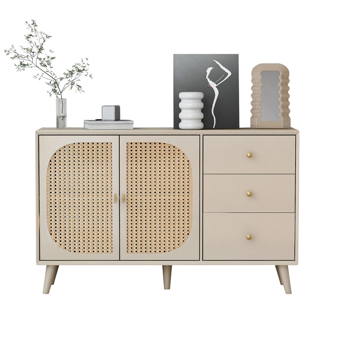 SIDEBOARD Cremefarben 120/40/82 cm - Creme, Holzwerkstoff (40/82.5/120cm) - Urban Meuble