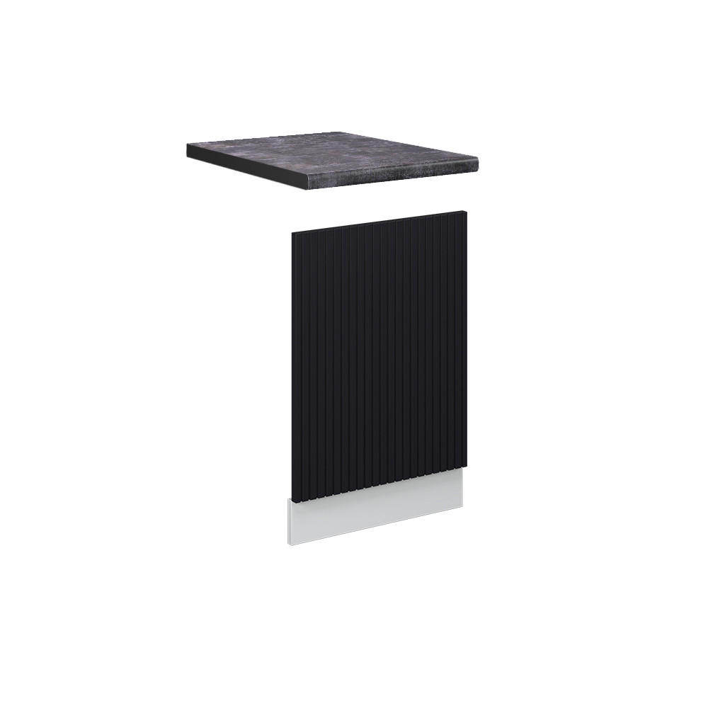 FRONTBLENDE Fame-Line, Schwarz gestreift, 45 cm, AP Anthrazit - Schwarz/Weiß, Holzwerkstoff (45/67.4/1.6cm) - Vicco