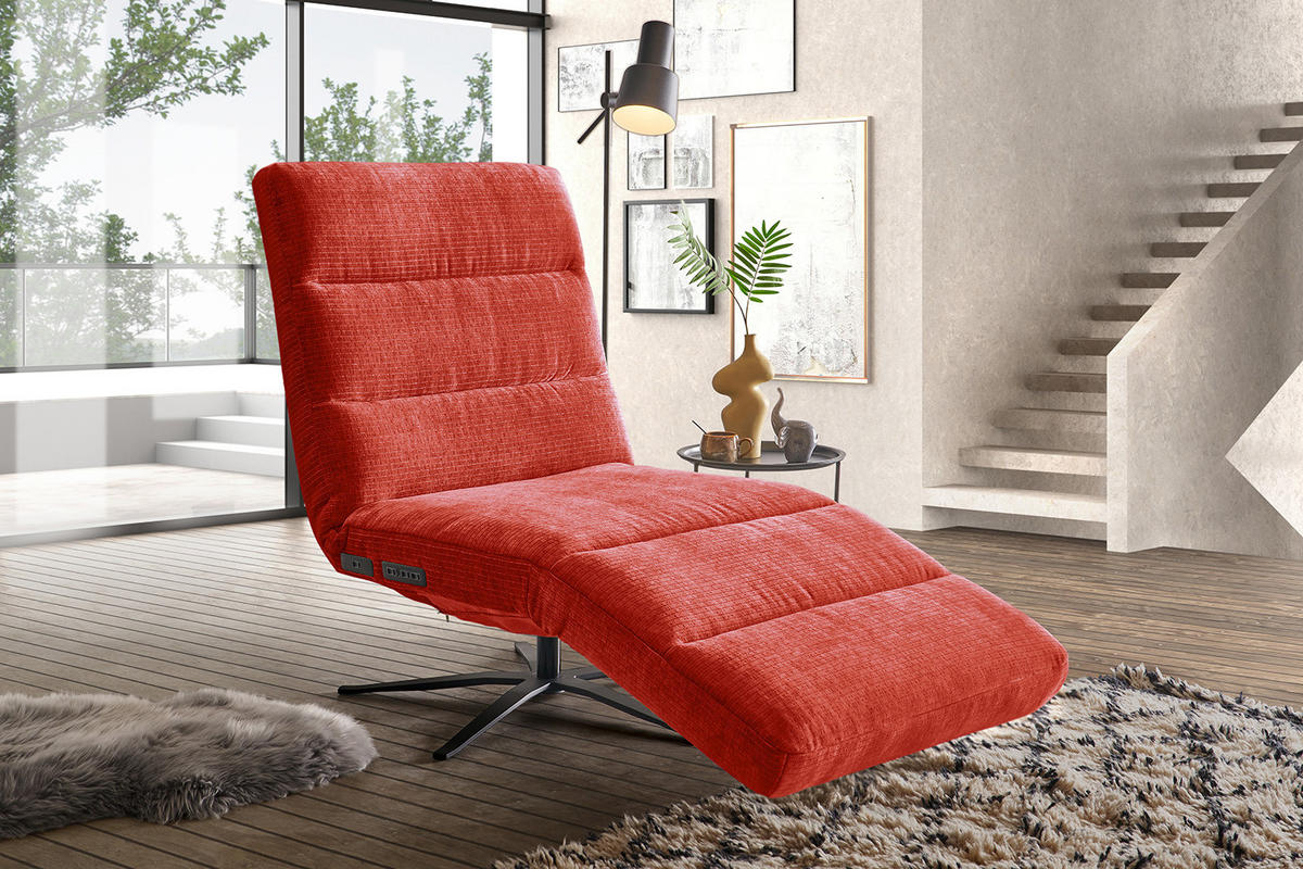 RELAXLIEGE ALINA Rot Cord - Rot/Schwarz, Textil/Metall (82/115/156cm) - KAWOLA