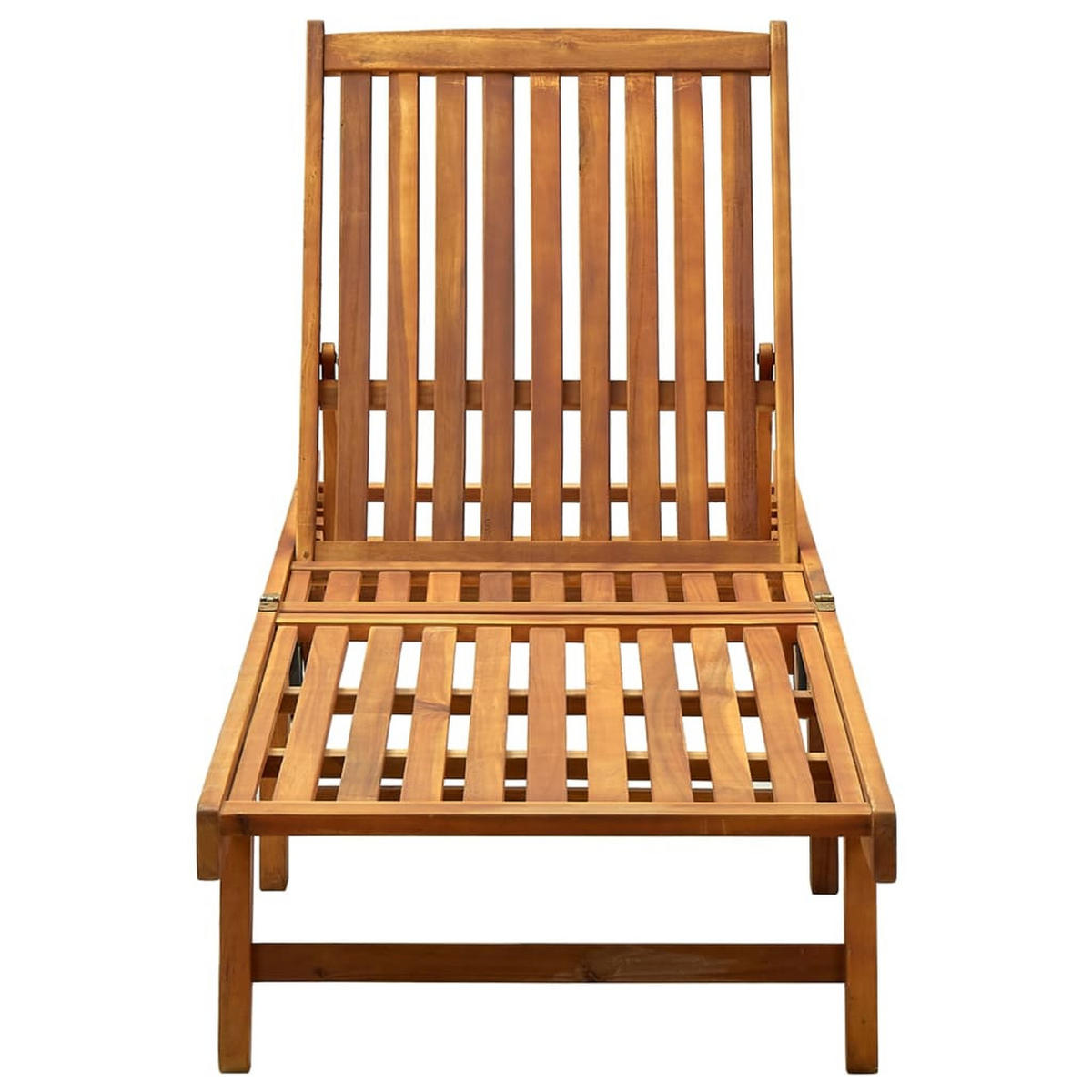 SONNENLIEGE mit Auflage Akazie Massivholz - Blau, Holz (59/76/200cm) - furnicato