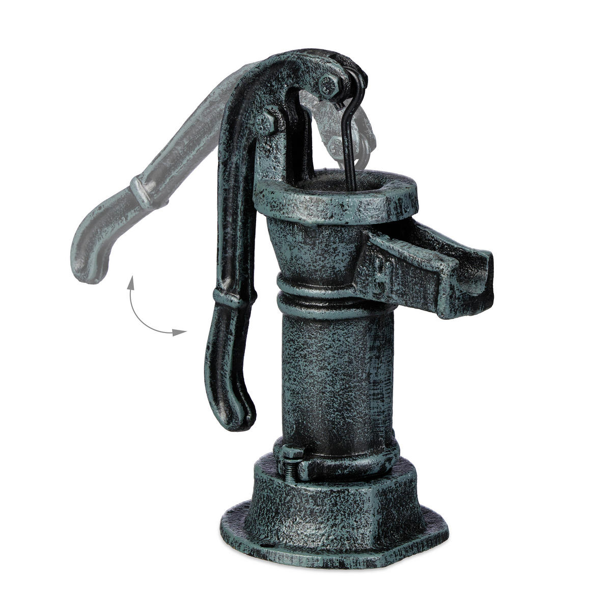 DEKO Pumpe - Grau, Metall (10.5/13.5/22.5cm) - Relaxdays