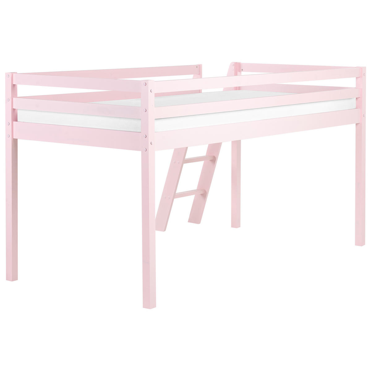 HALBHOCHBETT 90x200 cm Rosa Ascoux - Pink, Holz (90/200cm) - Beliani