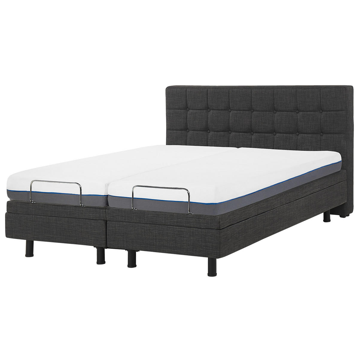 POLSTERBETT 160/200cm Dunkelgrau Duke - Dunkelgrau, Textil (160/200cm) - Beliani