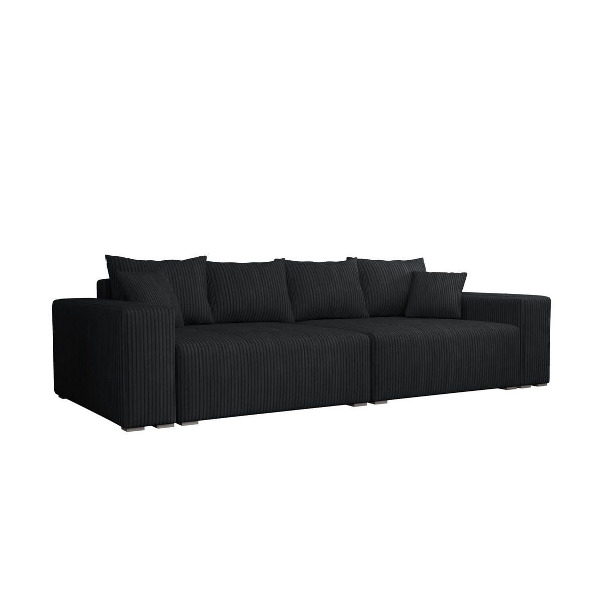 SCHLAFSOFA Couch Elstra Schwarz - Schwarz, Textil (300/97/140cm) - Fedve