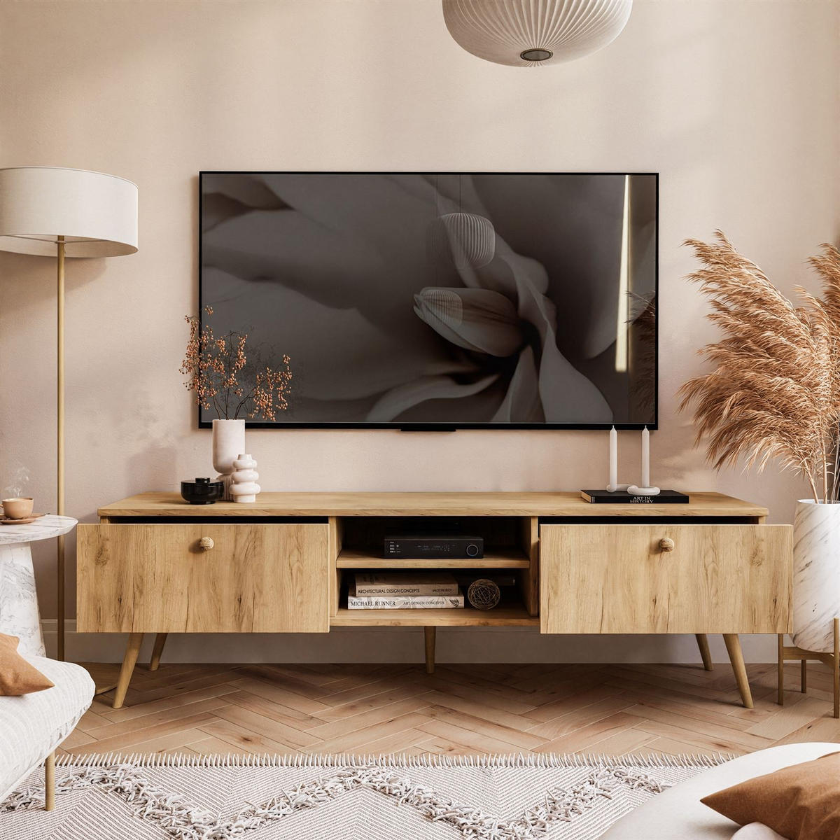TV-SCHRANK HARMONY 170 cm Craft Gold Eiche - Eichefarben, Holzwerkstoff (170/50/41cm) - Lookway