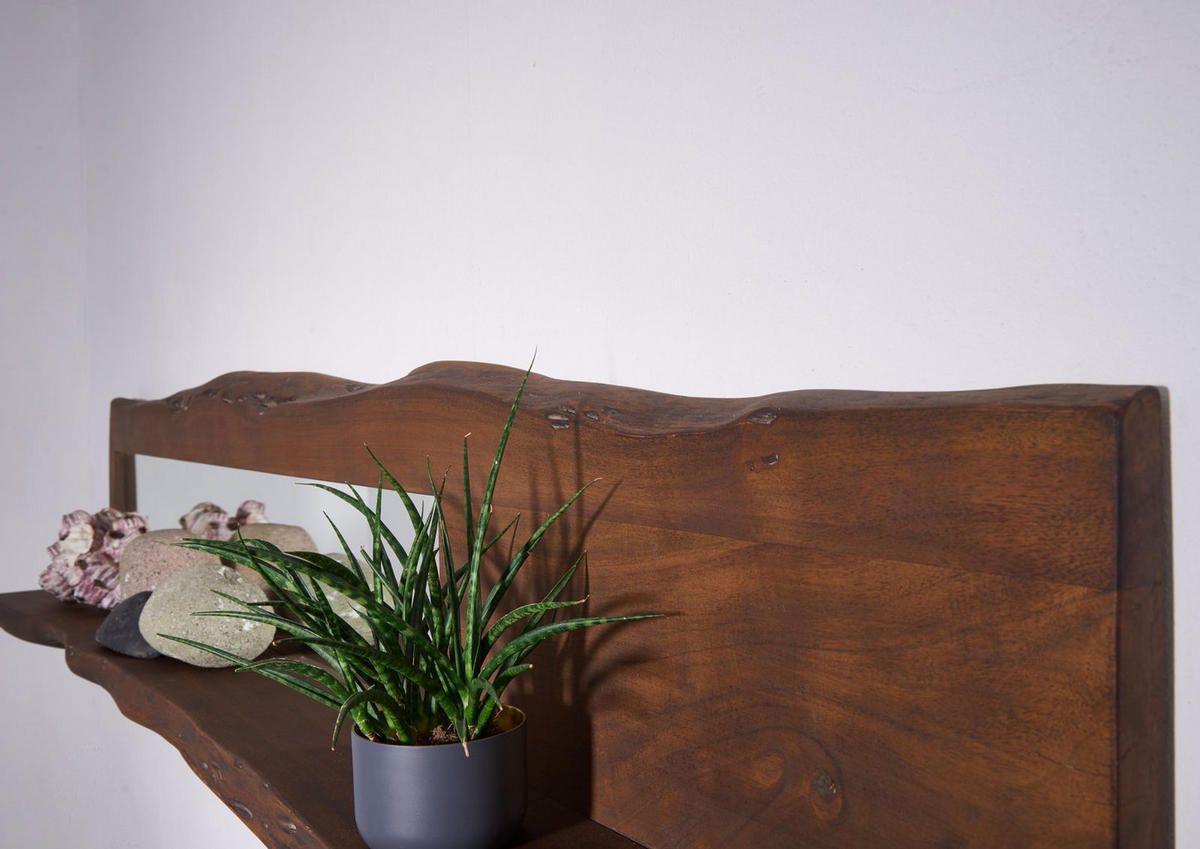 WANDREGAL Akazie 191x22x38 braun lackiert PURE ACACIA #204 - Braun, Holz (191/38/22cm) - Massivmoebel24