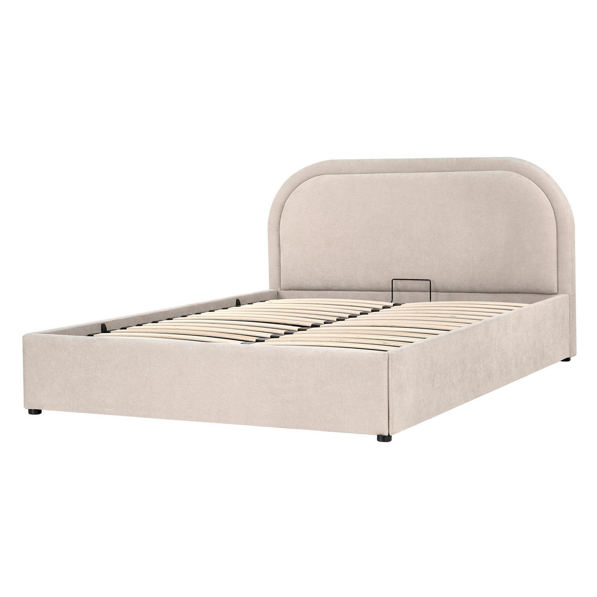 PAT cu spațiu de depozitare 140/200 șenilă bej deschis Quillien - bej, material textil (140/200cm) - Beliani