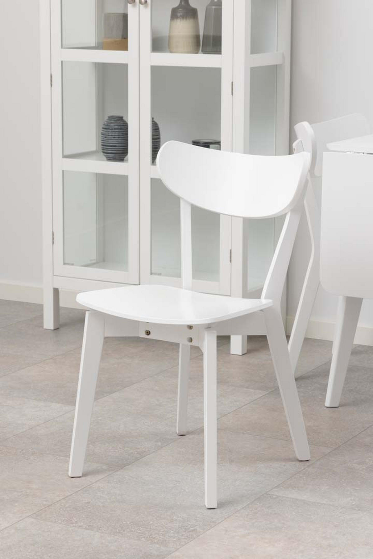 ESSZIMMERSTUHL, Roxby, Stühle Weiß, Holz, 45 x 55 x 80 cm, 2-teilig - Weiß, Holz/Textil (45/80/55cm) - ebuy24