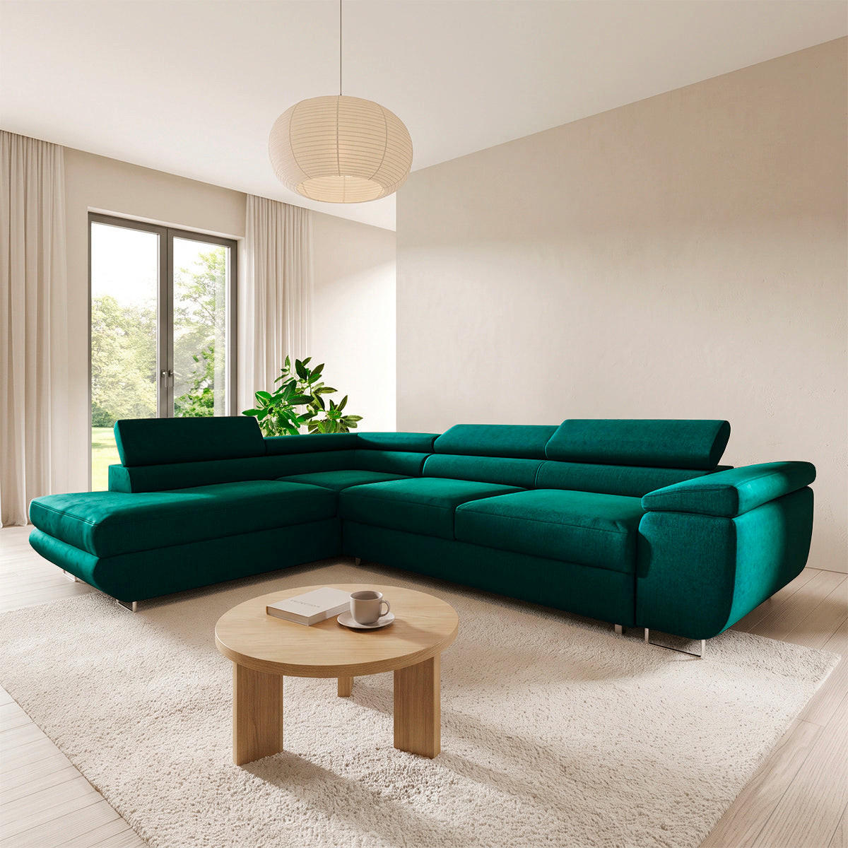 ECKSOFA Lyam 4 Sitzplätze Tannengrün - Grün, Textil (271/201cm) - Petits-meubles