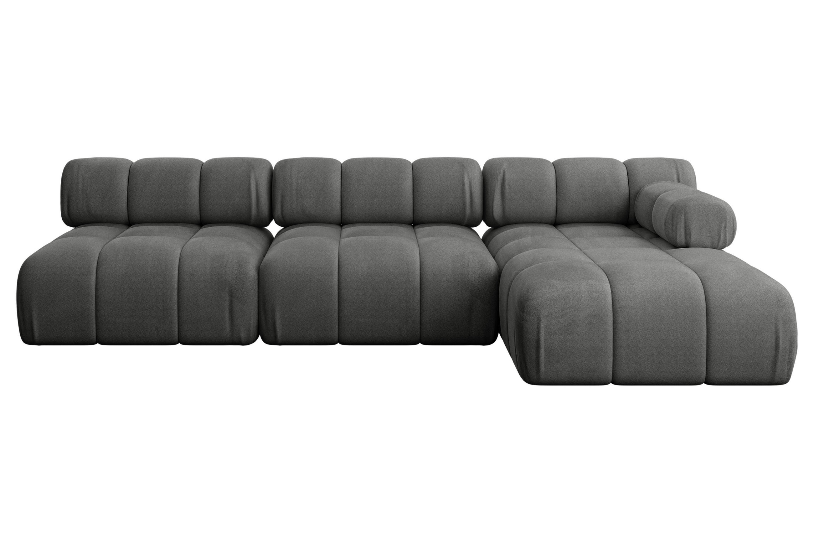 ECKSOFA modulares Sofa Razon-L2 - 285x160x70 cm Dunkelgrau Velours - Dunkelgrau, Holzwerkstoff/Textil (285/160cm) - ALTDECOR