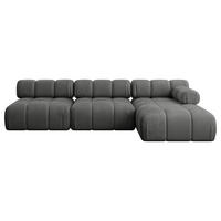 ECKSOFA modulares Sofa Razon-L2 - 285x160x70 cm Dunkelgrau Velours - Dunkelgrau, Holzwerkstoff/Textil (285/160cm) - ALTDECOR