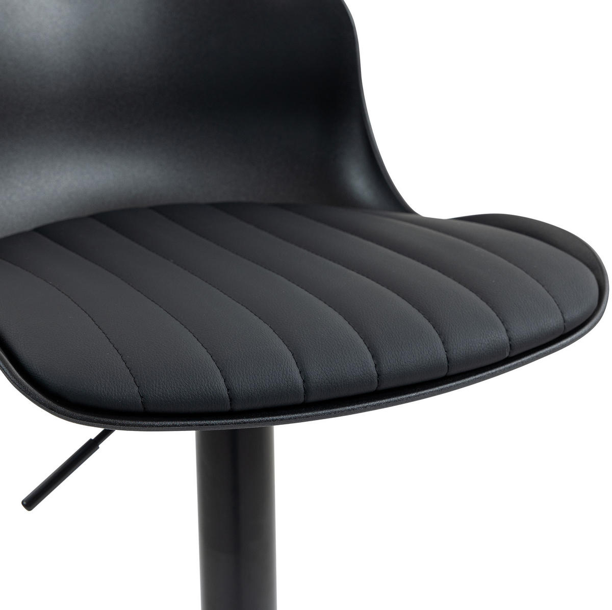 BARHOCKER 2er-Set höhenverstellbar drehbar Metall Black - Schwarz, Metall (44/80/43cm) - Meubliv