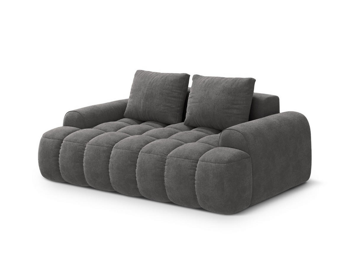 SOFA Linz aus Samt grau 2 Sitzplätze - Grau, Textil (100/84/175cm) - Cosmopolitan Design