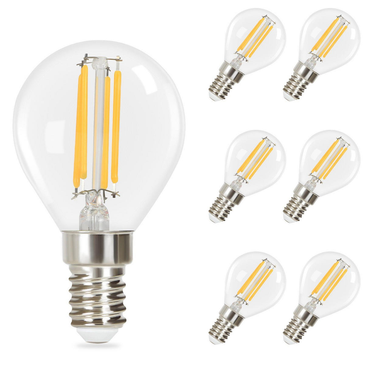 LED-LEUCHTMITTEL Amalfrieda II 8/8/12.5cm(6er-set) - Transparent, Glas (8/12.5cm) - Nettlife