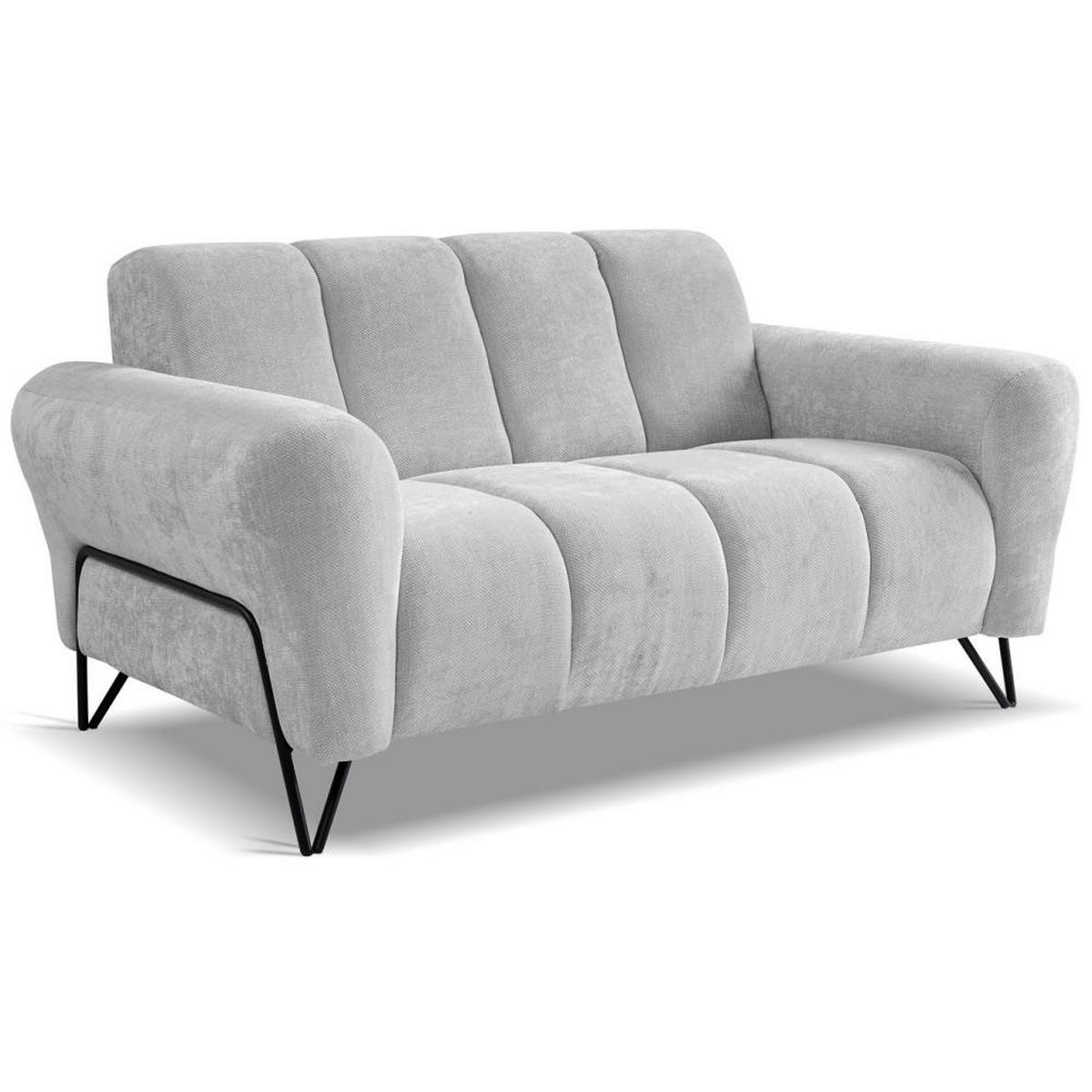 SITZGARNITUR Volare Sofas+Sessel, ohne Schlaffunktion, Hellgrau - Hellgrau, Textil/Metall (220/83/98cm) - Beautysofa