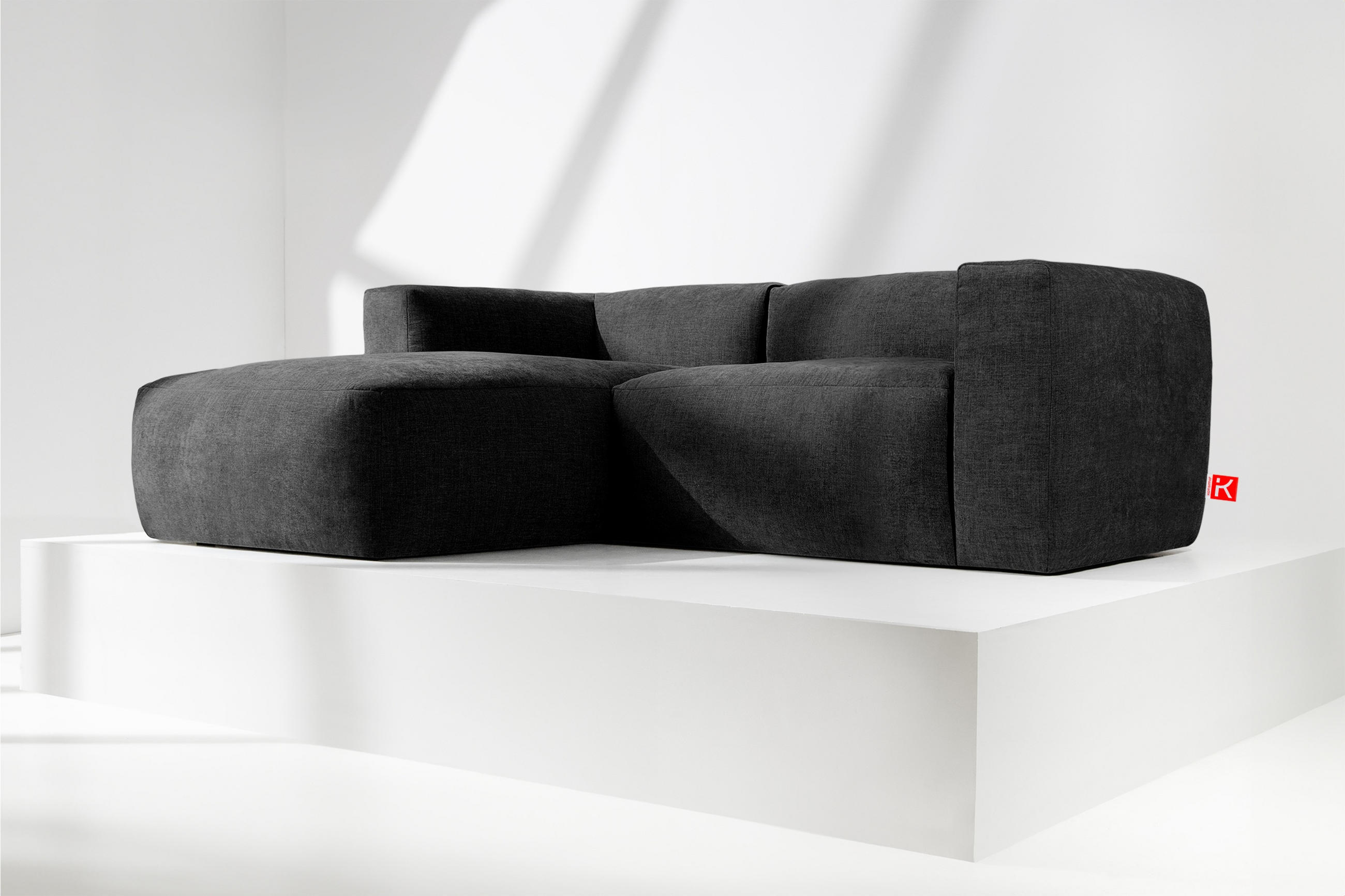 Thumbnail - Konsimo® Eckmodulsofa-Links, Graphit, Textil, L-Form,Freiform, 237x180 cm, Wohnzimmer, Sofas & Couches, Wohnlandschaften...