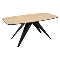 TISCH Ferro 160 - Eichefarben/Schwarz, Holzwerkstoff/Metall (80/160/76cm) - MIRJAN24