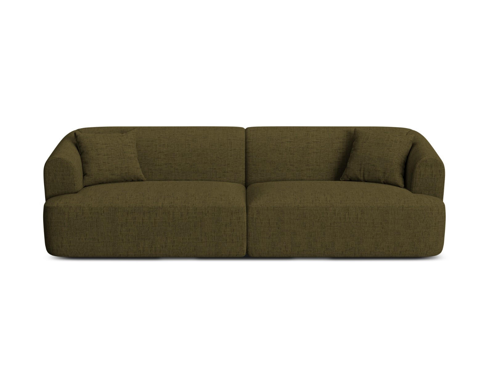 MODULARES-SOFA Campi aus strukturiertem Stoff grün 4 Sitzplätze - Grün, Textil (90/70/255cm) - Cosmopolitan Design
