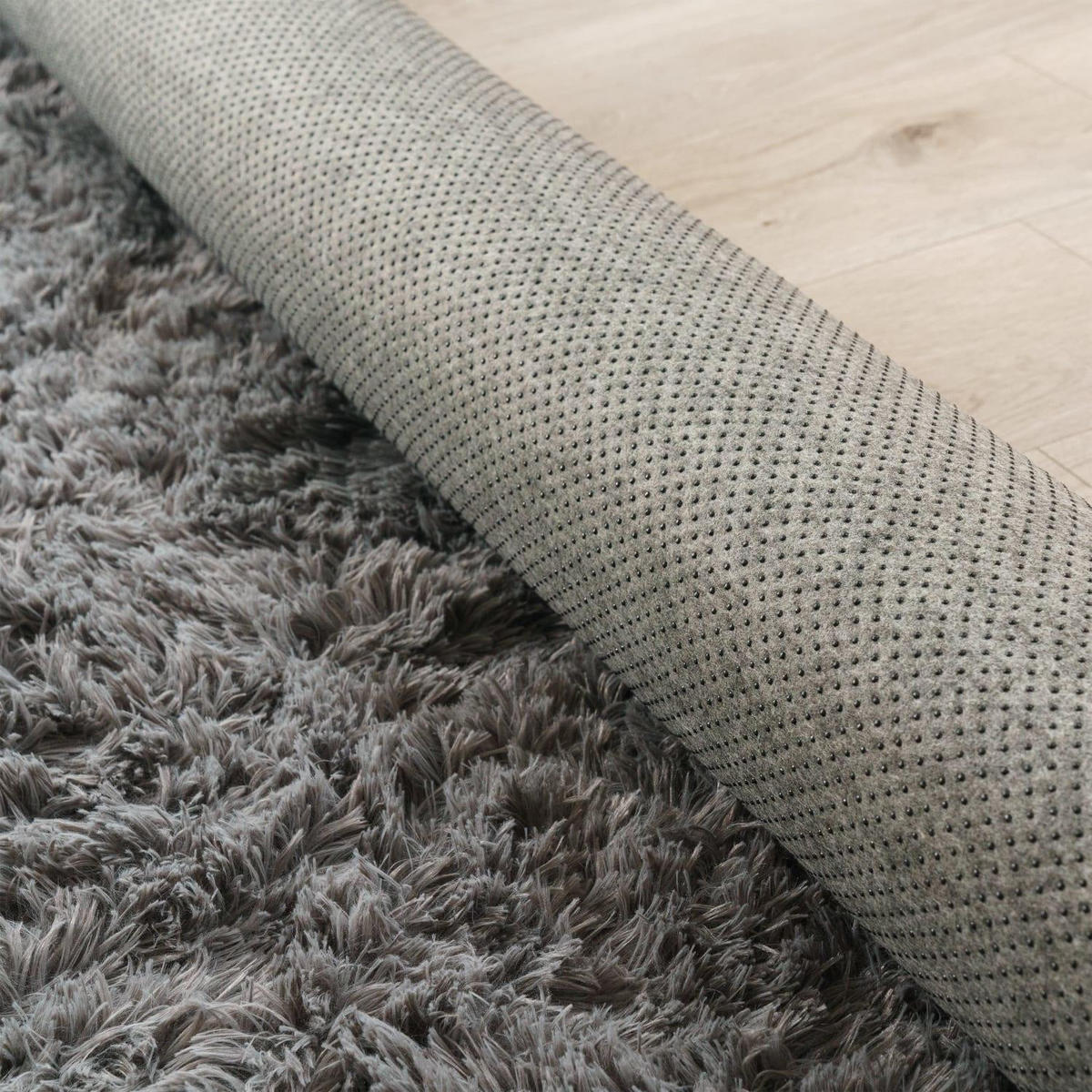 HOCHFLORTEPPICH 200/200 cm Silky 591 - Grau, Kunststoff (200/200cm) - Paco Home