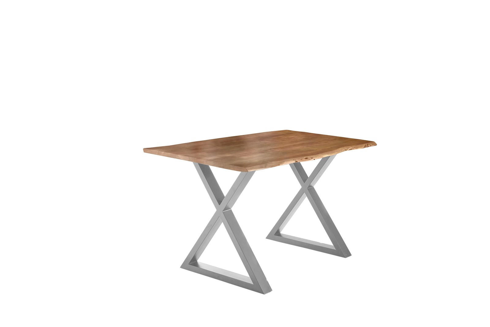 ESSTISCH LUBIN - Beige/Silberfarben, Holz/Metall (90/180/77cm) - SAM