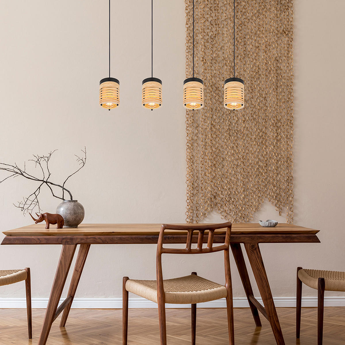 HÄNGELEUCHTE Metall Braun Gitteroptik - Braun, Metall (90/12/120cm) - Globo Lighting