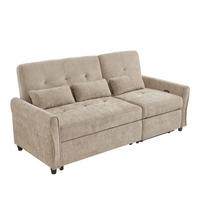SCHLAFSOFA 3-Sitzer 3-in-1 ausziehbar Chenille, DE-42933, Braun - Braun, Metall (176/83/148cm) - ComfortXL
