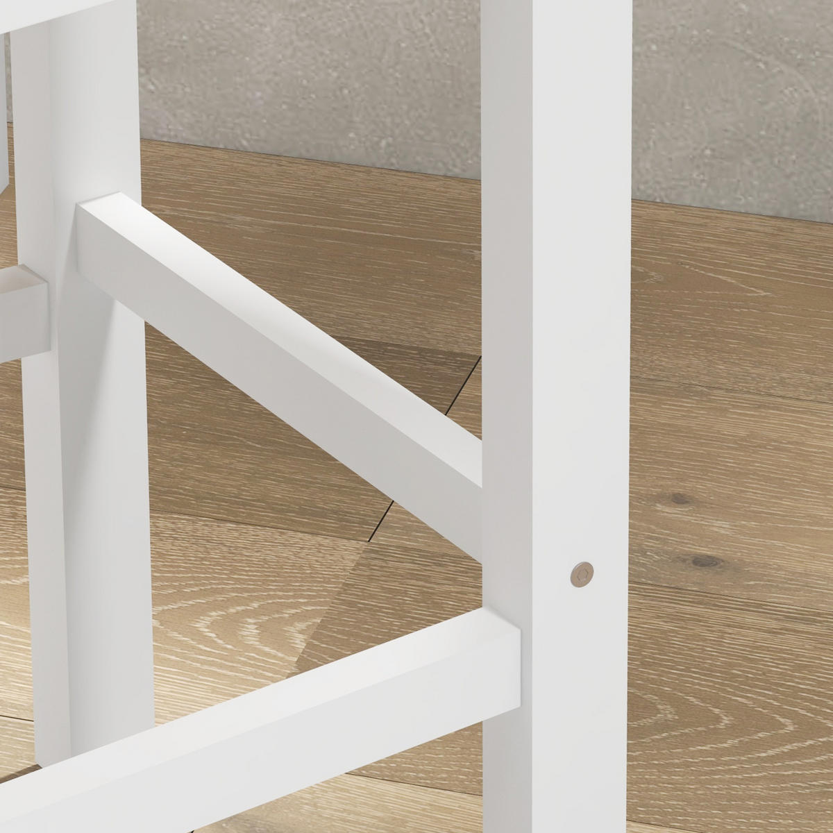 BARHOCKER 2er-Set DE-14738 Landhausstil mit Fußstütze Weiß - Weiß, Holzwerkstoff (46/97.5/41cm) - ComfortXL