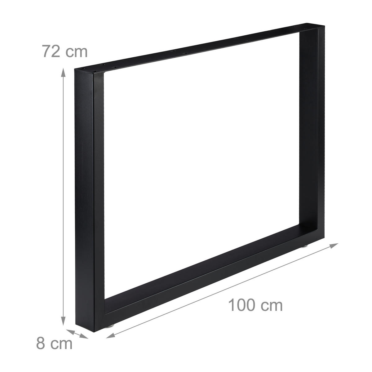 2XTISCHKUFEN - Schwarz, Metall (100/72/8cm) - Relaxdays