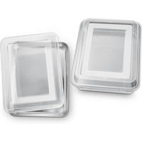 BACKBLECH 4-teiliges Set mit Deckel 23.8 x 18 x 5 cm - Transparent, Metall (18/5/23.8cm)