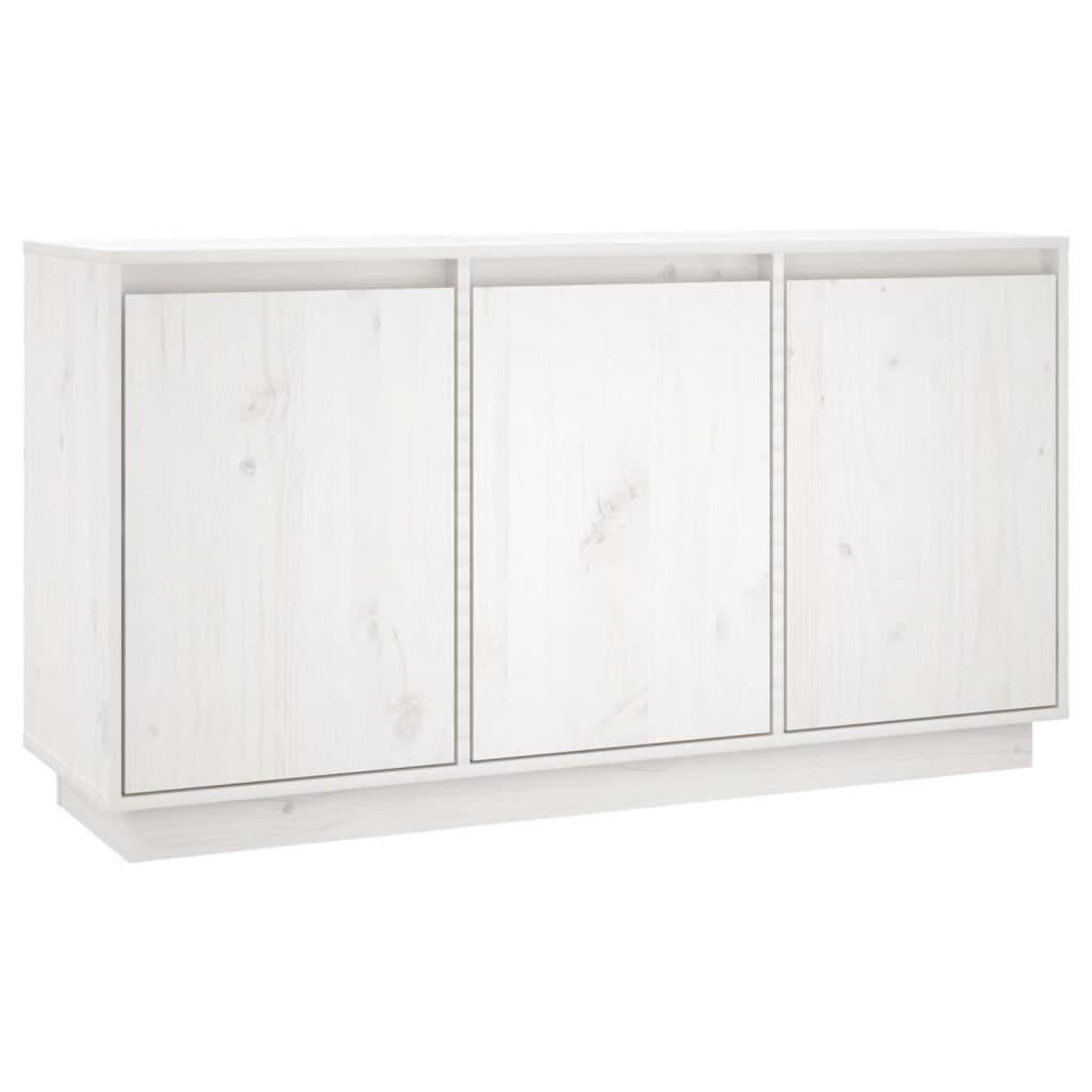 SIDEBOARD Weiss 111/34/60 Cm Massivholz Kiefer - Weiß, Holz (34/60/111cm) - vidaXL