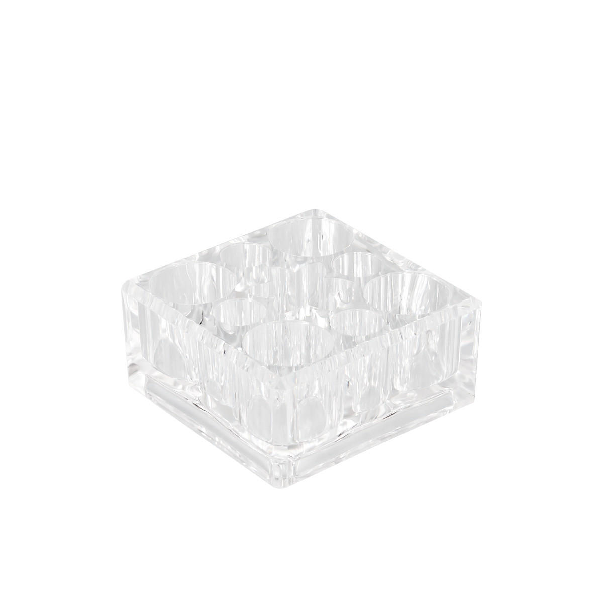 KOSMETIKORGANIZER, mit 9 Fächern für kleine Kosmetika - Transparent, Kunststoff (9/9/4cm) - bremermann