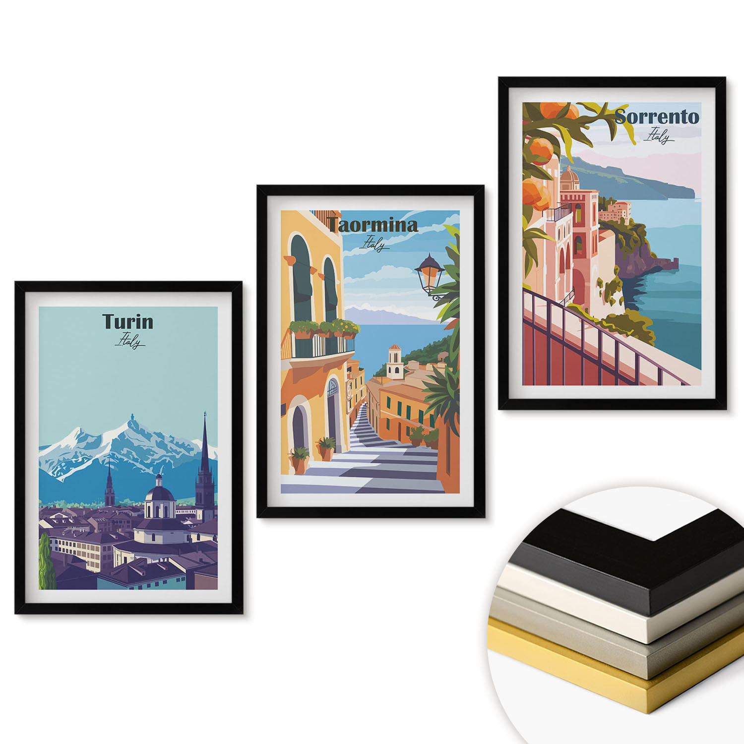 ArtPrintCave Wandbilder Schwarz 40x60 cm