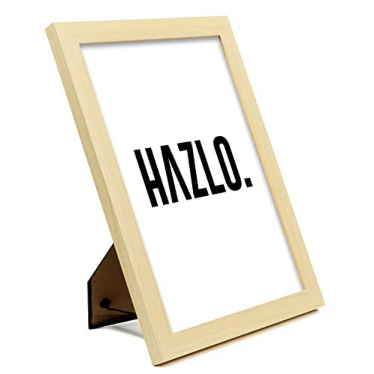 POSTER Set mit 4 Leidenschaft TypografieStil A4 Rahmen aus hellem Holz - Beige, Papier (29.7/3cm) - Nacnic