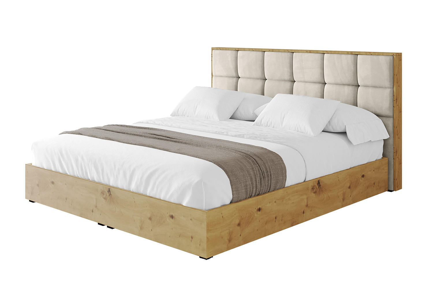 POLSTERBETT mit Bettkasten und Lattenrost, Boxbett ohne Matratze - ENZO2 140x200 Beige - Beige, Holzwerkstoff/Textil (140/200cm) - ALTDECOR