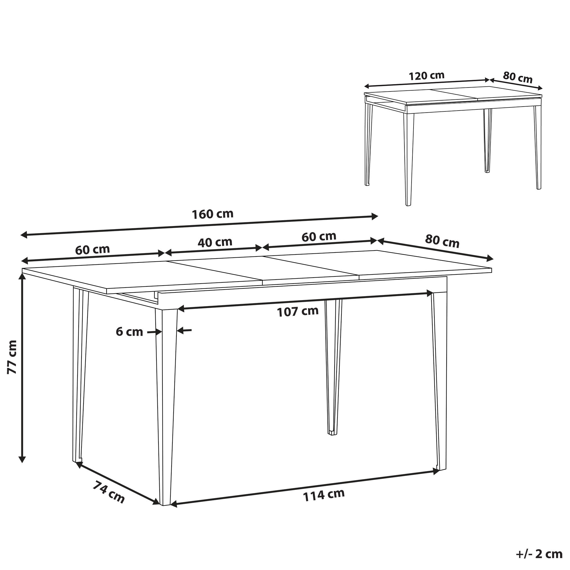 Thumbnail - Beliani Esstisch, Schwarz, Holzwerkstoff, 6-Sitzer, Rechteckig, 80x77x160 cm, Esszimmer, Tische, Esstische