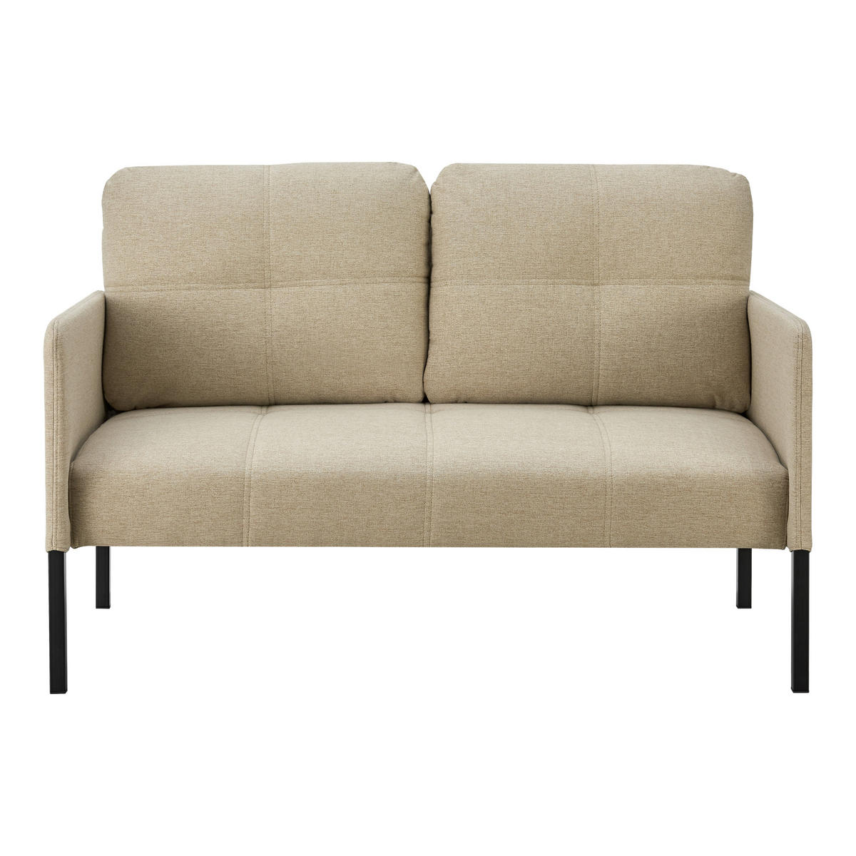 SOFA Reichling - Beige/Schwarz, Holz/Textil (119/77/69cm) - [en.casa]