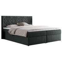 BOXBETT LEILA 120/200 Dunkelgrau Struktur - H3 - Dunkelgrau, Holz/Textil (120/200cm) - MKS