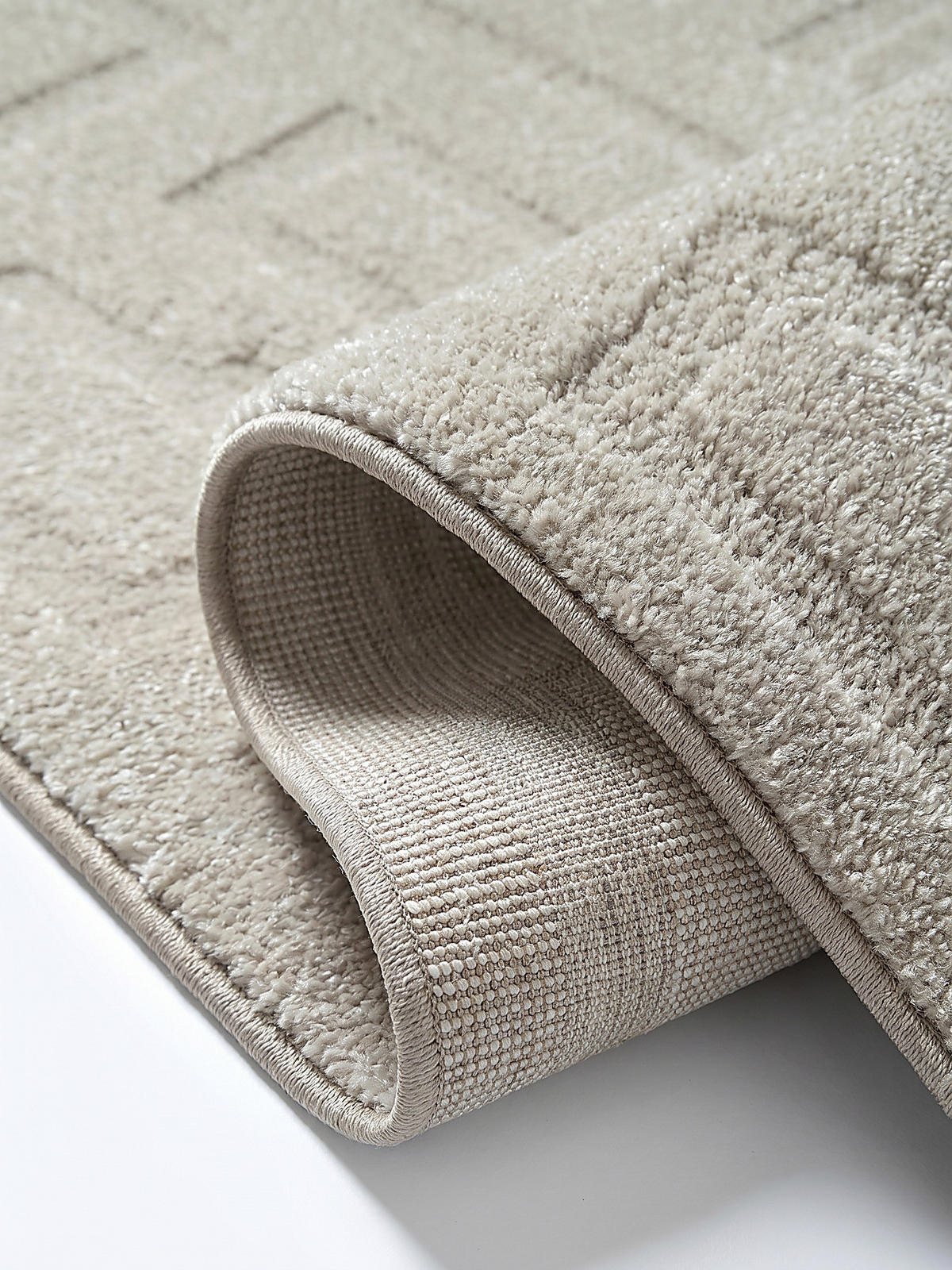 KURZFLORTEPPICH Geometrisch MUOTA Polypropylen Beige 160 x 220 cm - Beige, Textil (160/220cm) - KADIMA DESIGN