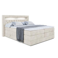 BOXSPRINGBETT NOEL GOLD KING - 180x200 - H3/H4 - Ecru - Ecru, Holzwerkstoff (180/200cm) - ALTDECOR