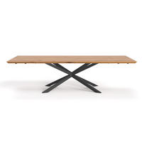 TISCH Ausziehbar Lumina aus massivem Eichenholz 200x90 cm + Tischverlängerungen 2x50 cm - Eichefarben/Schwarz, Holz/Metall (200/90/75cm) - Danzz