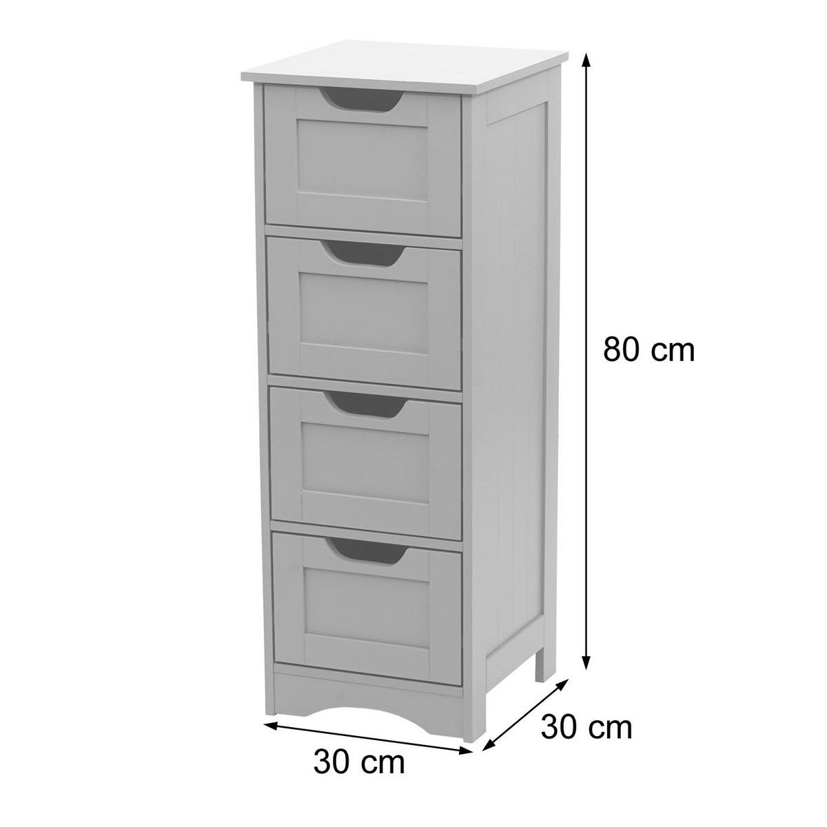 KOMMODE Grau - Grau, Holzwerkstoff (30/80/26cm) - MCW