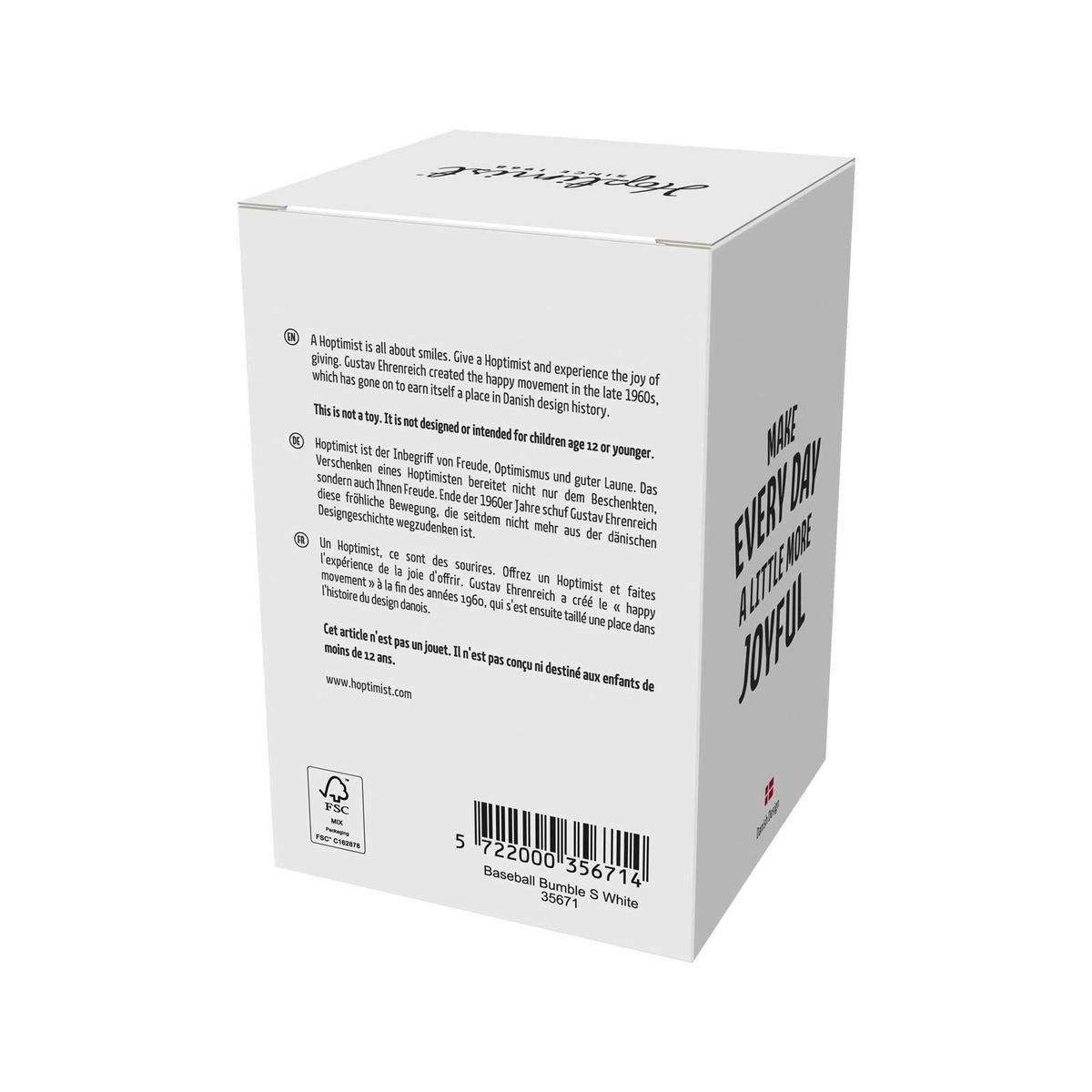 DEKOFIGUR Bumble S Baseball weiß 7,6 cm - Weiß, Kunststoff (5.8/7.6/4.5cm) - Hoptimist