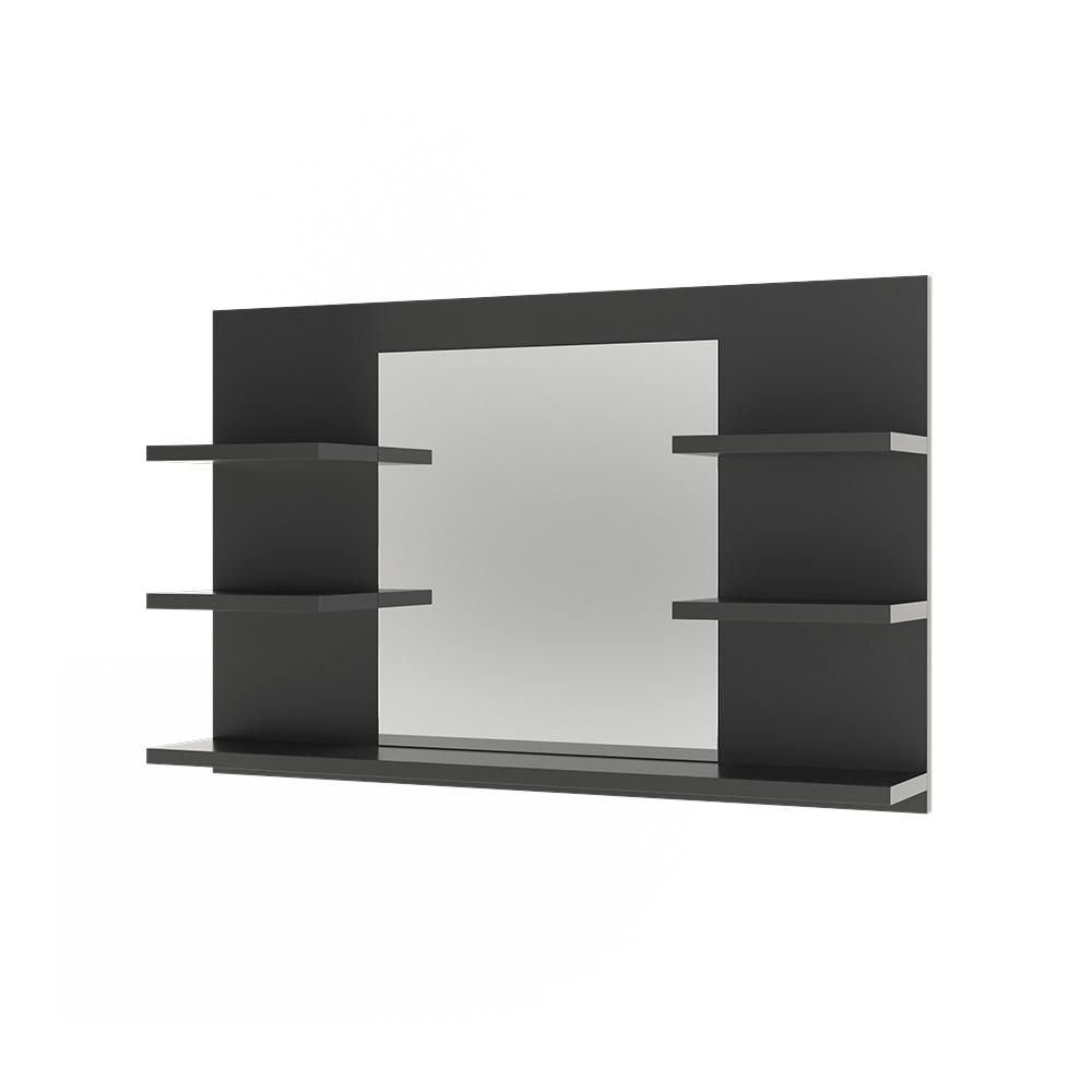 BADSPIEGELSCHRANK Wilbur Anthrazit 78 x 50 cm mit Regalen - Anthrazit, Holzwerkstoff (78/50/13.6cm) - Vicco