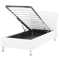BETT 90/200cm Weiß Metz - Weiß, Kunststoff/Textil (90/200cm) - Beliani
