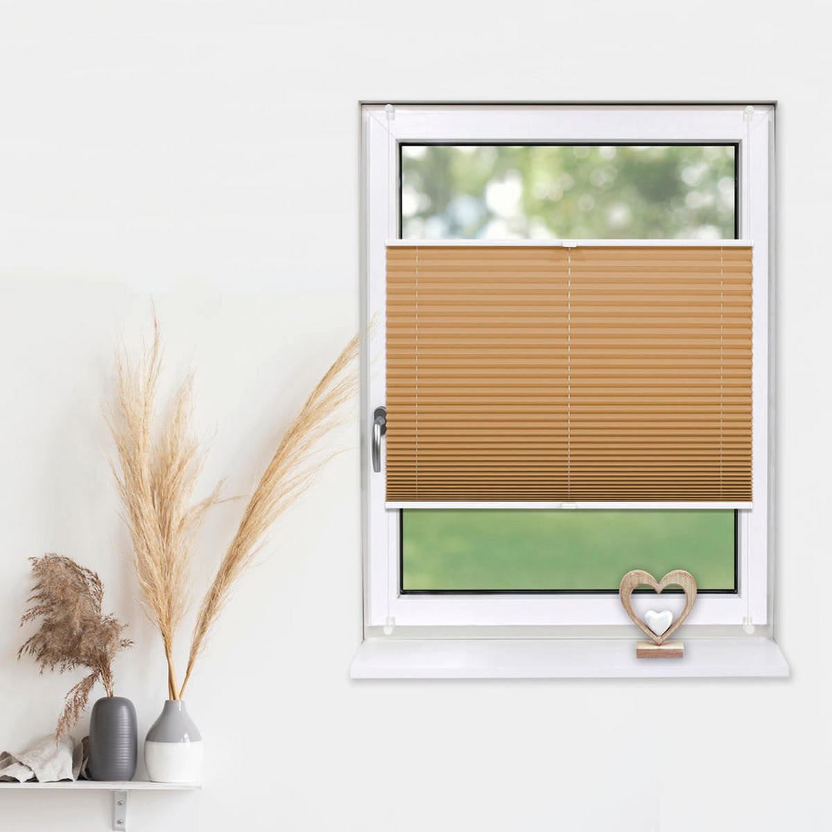 PLISSEE Basic ohne Bohren - Cappuccino, Textil (40/150cm) - Deco-Raum