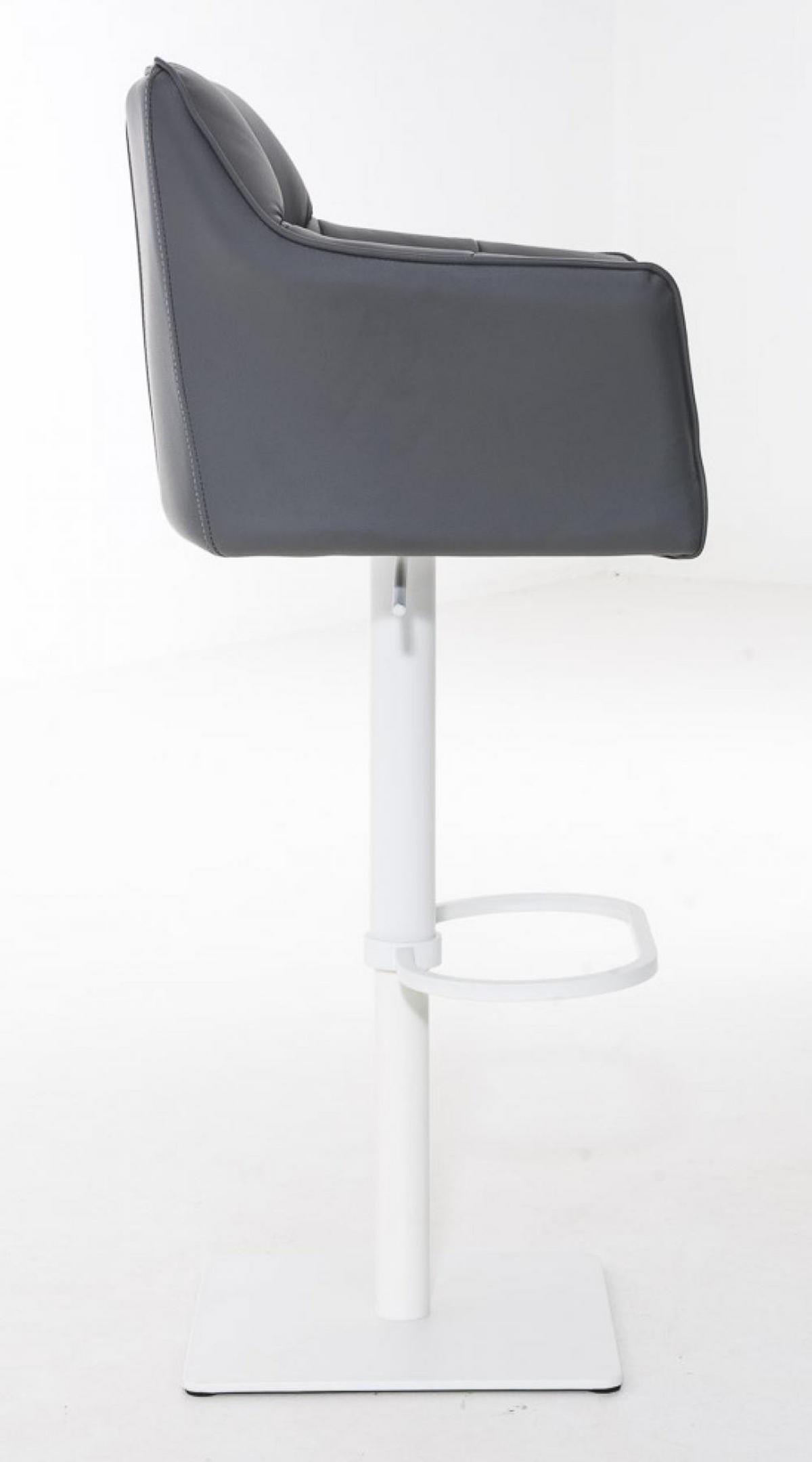 BARHOCKER 2er Set Lederlook Grau - Weiß/Grau, Textil/Metall (64/88/45cm) - CLP
