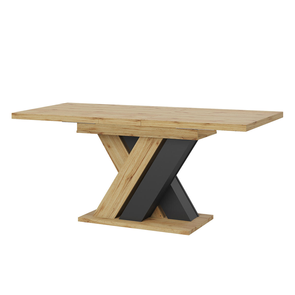 AUSZIEHTISCH Holzoptik 119-158,5/80/75 cm - Schwarz, Holz (80/119/75cm) - PANGIVO