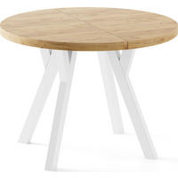 ESSTISCH Twixy XXL groß rund oval ausziehbar, Eiche Hell Braun 100-300/100/76 cm - Eiche Wotan/Weiß, Holz/Holzwerkstoff (100/100/76cm) - WFL GROUP